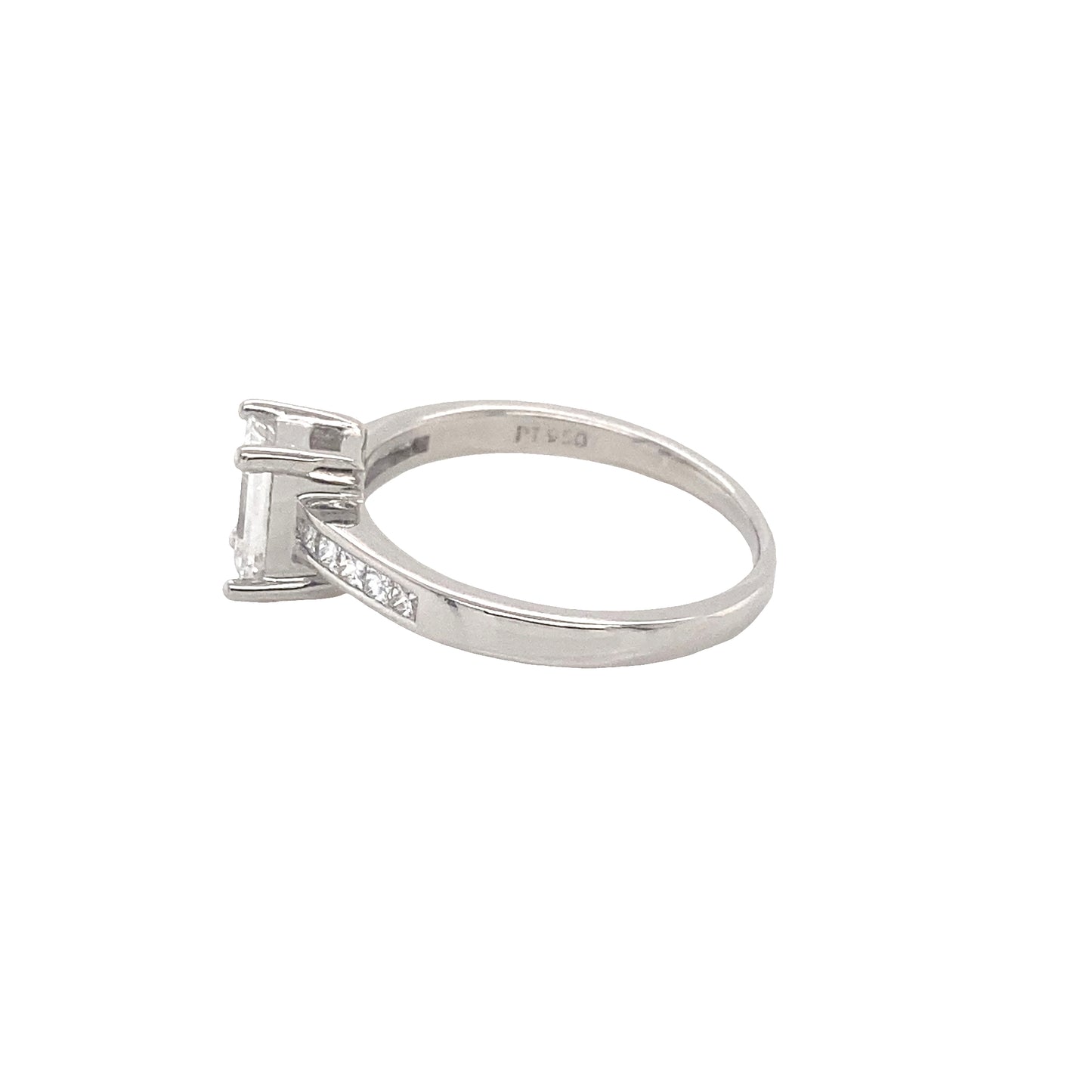 Emerald Cut Diamond Solitaire with Diamond set Shoulders