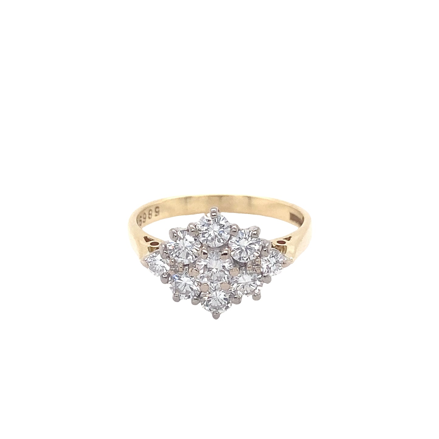 Round Brilliant Cut Diamond 9 Stone Ring