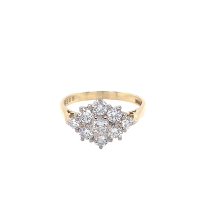Round Brilliant Cut Diamond 9 Stone Ring