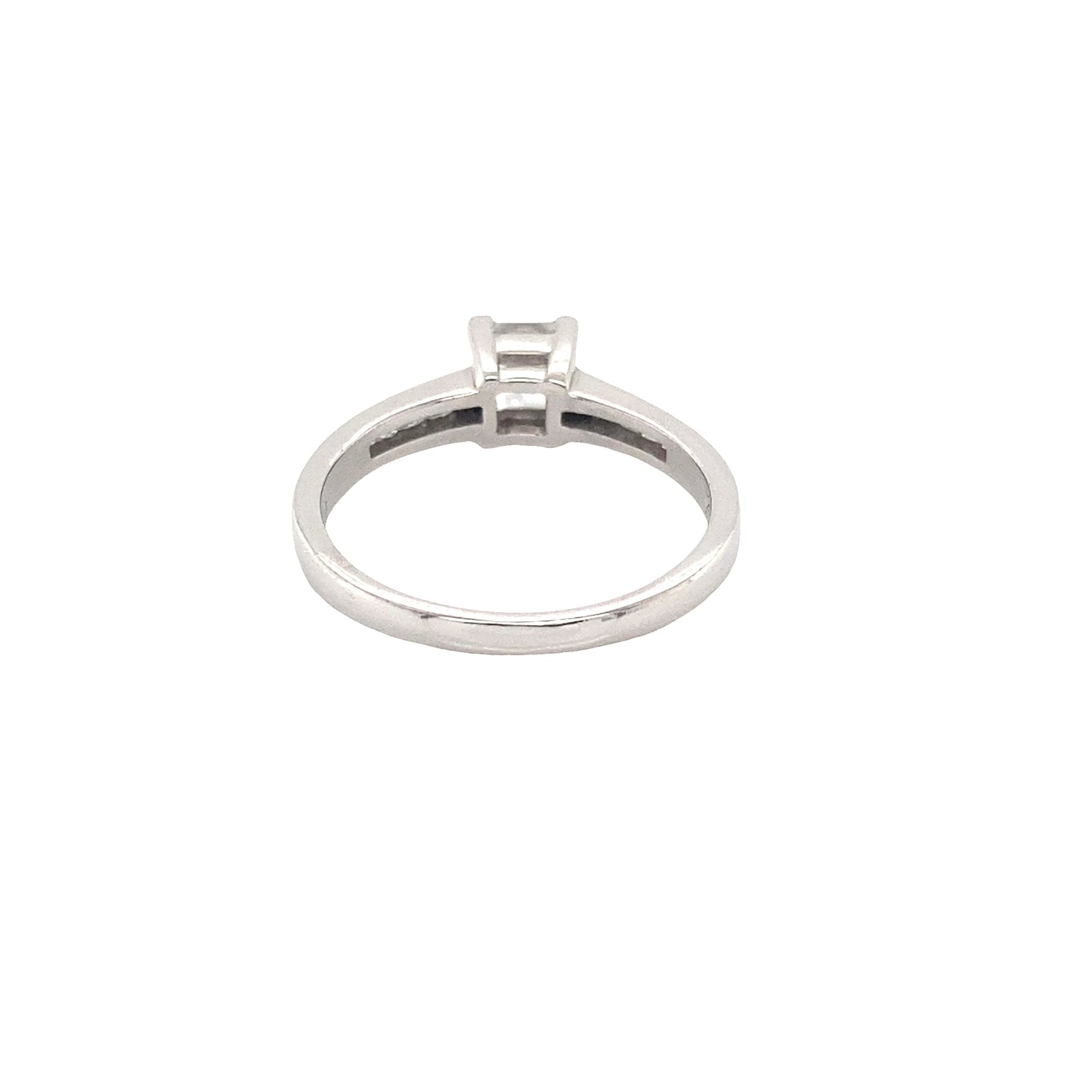 Princess Cut Diamond Solitaire with Princess Cut Diamond Set Shoulders