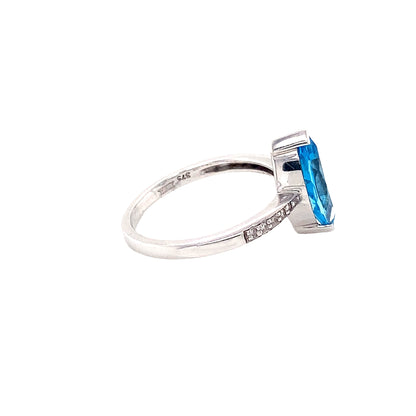 Marquise Cut Blue Topaz Ring