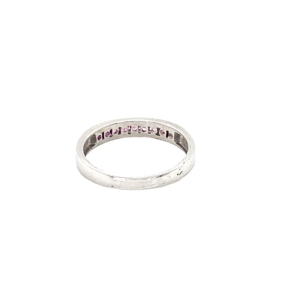Round Pink CZ Stones Channel Set Ring