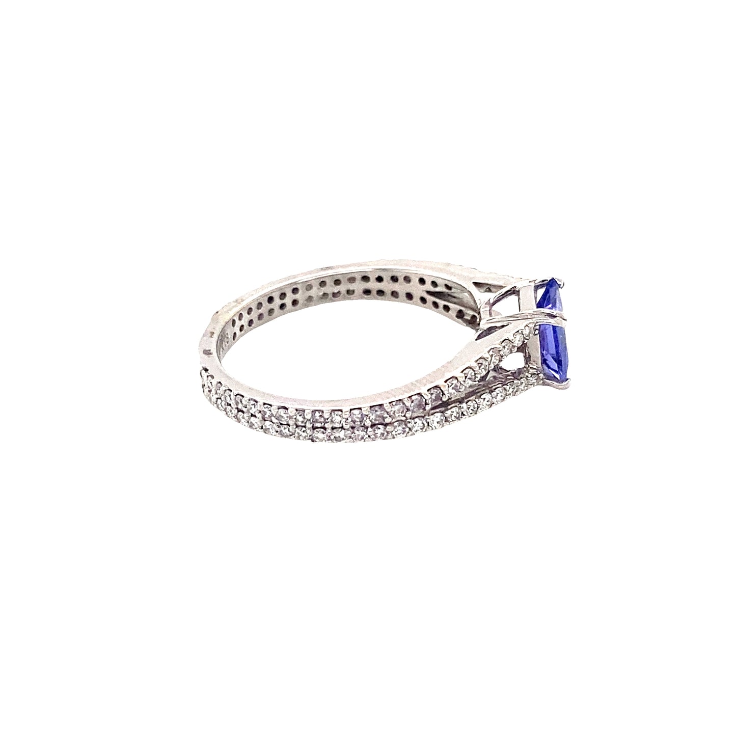 Princess Cut Tanzanite and Diamond Ring