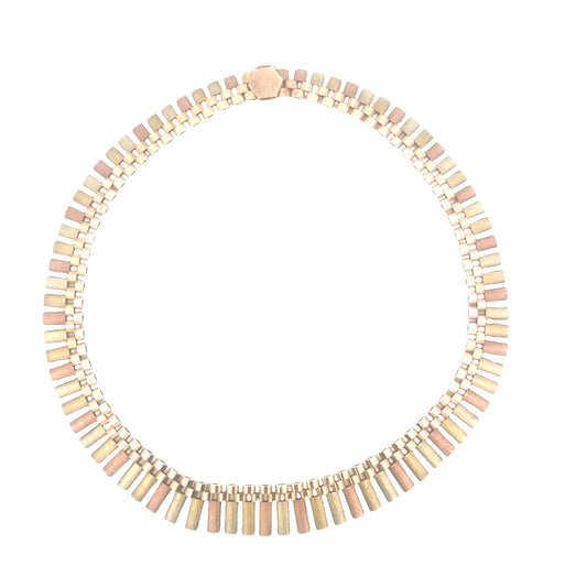 9ct 3 Tone Cleopatra Necklet - 40g