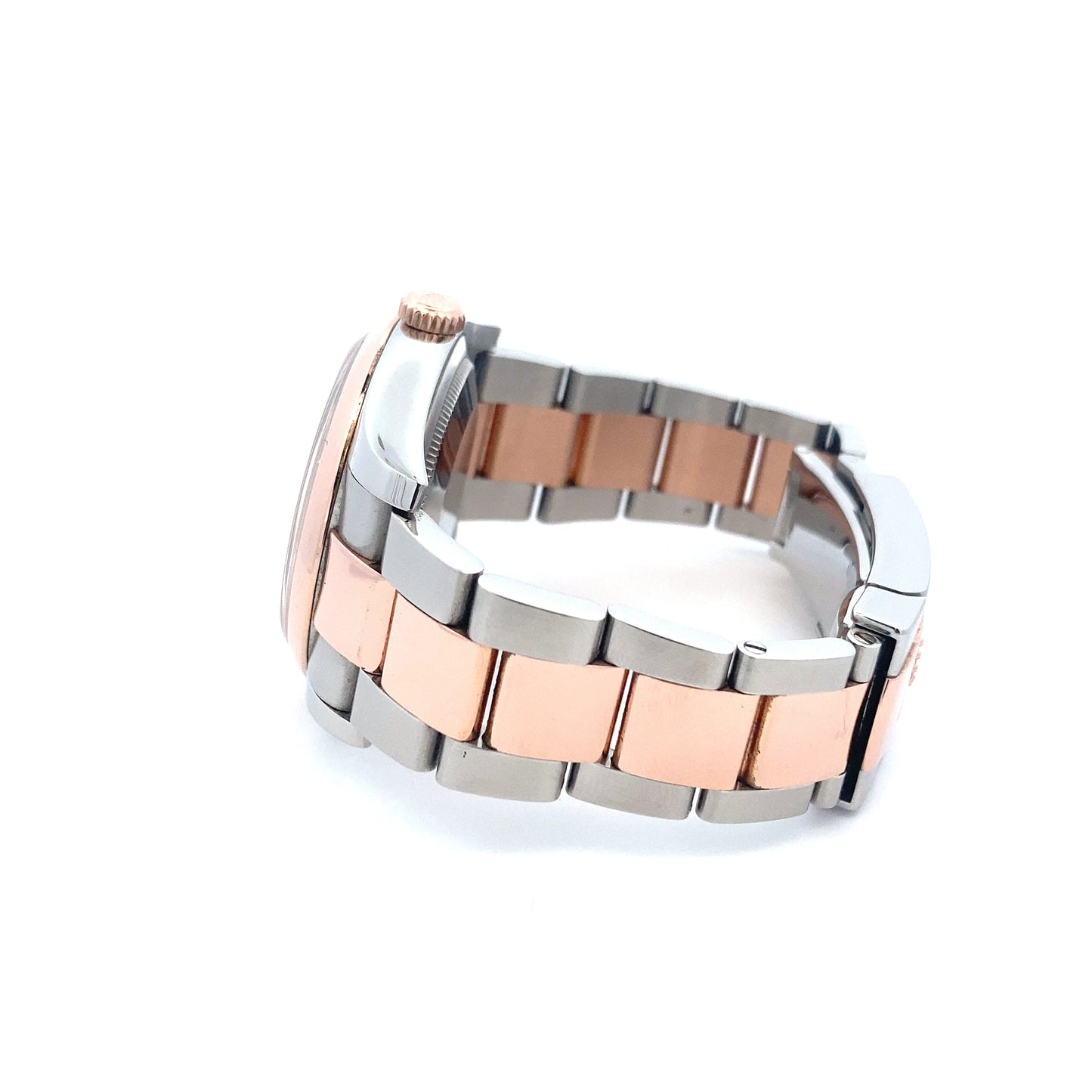 Pre-Owned Rolex Datejust 36 Steel Rose Gold Pink Roman Dial Watch