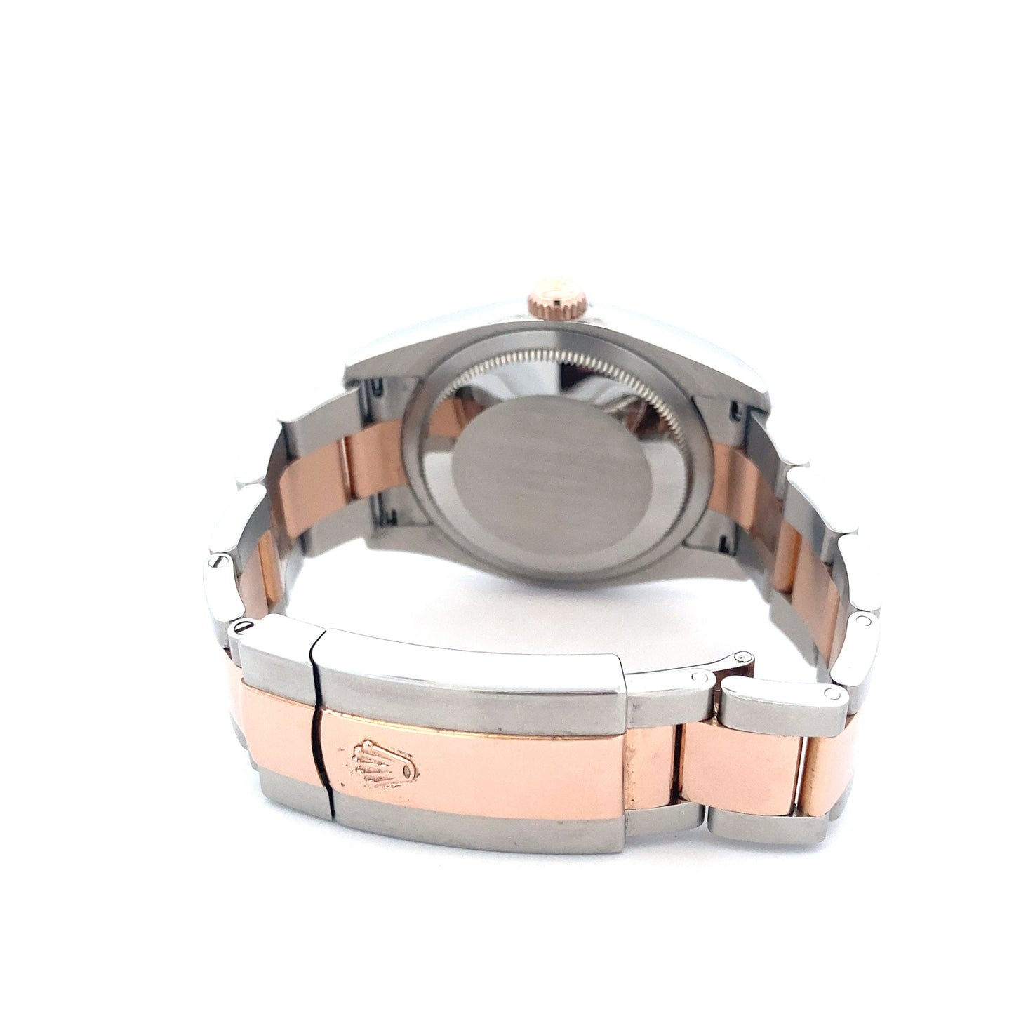 Pre-Owned Rolex Datejust 36 Steel Rose Gold Pink Roman Dial Watch