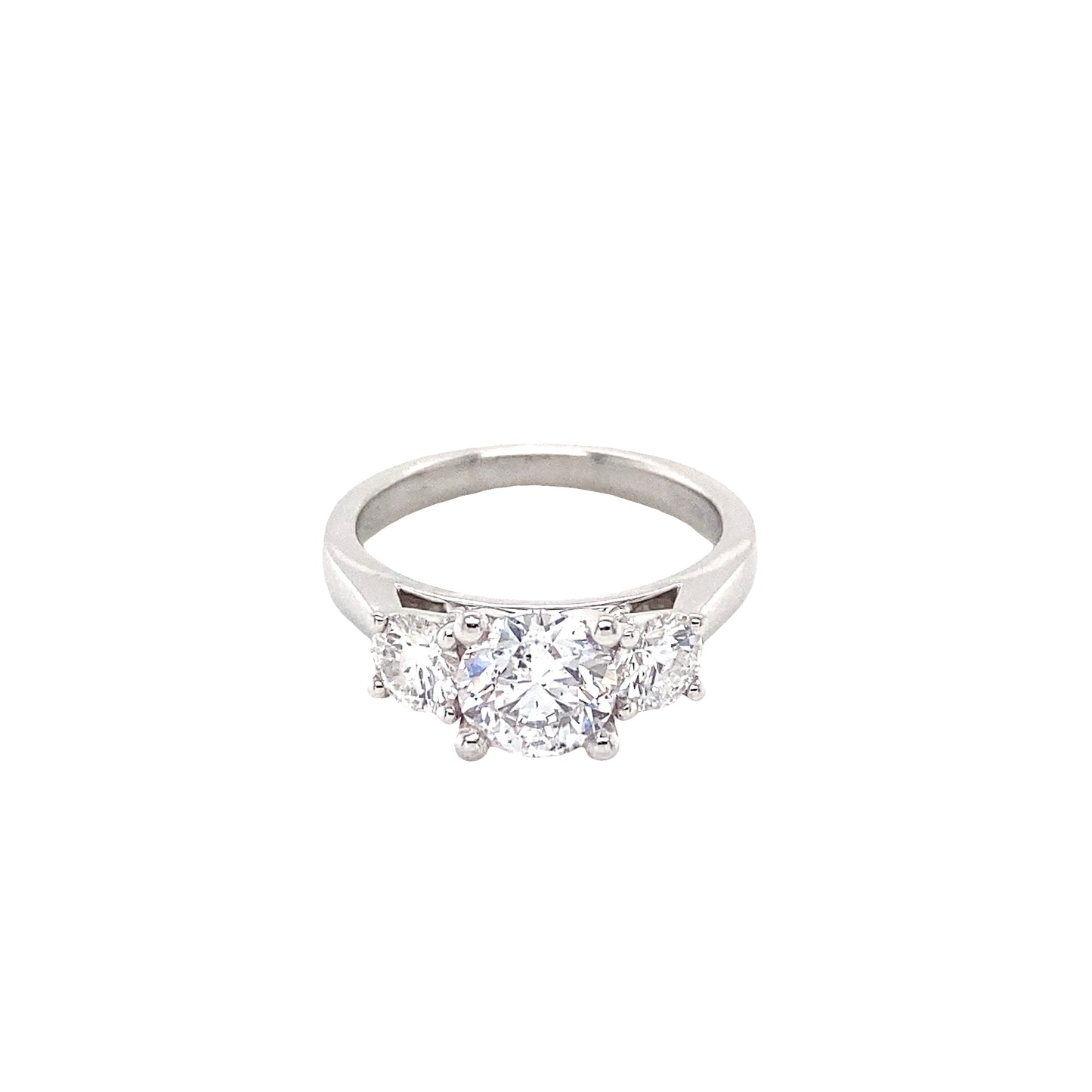 Round Brilliant Cut Diamond 3 Stone Ring