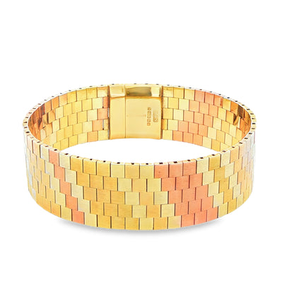 9ct 3 Tone Bracelet - 45g