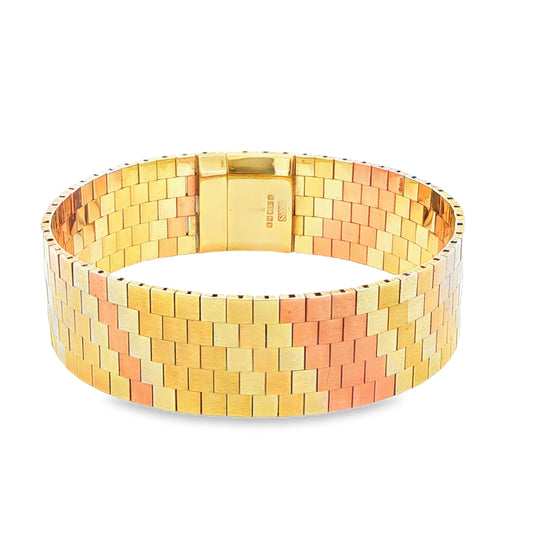 9ct 3 Tone Bracelet - 45g