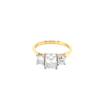 Radiant Cut Diamond 3 Stone Ring