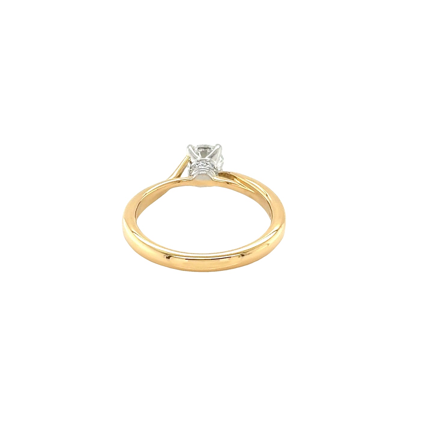 Round Brilliant Cut Diamond Solitaire with Diamond Hidden Halo and Twist Shoulders