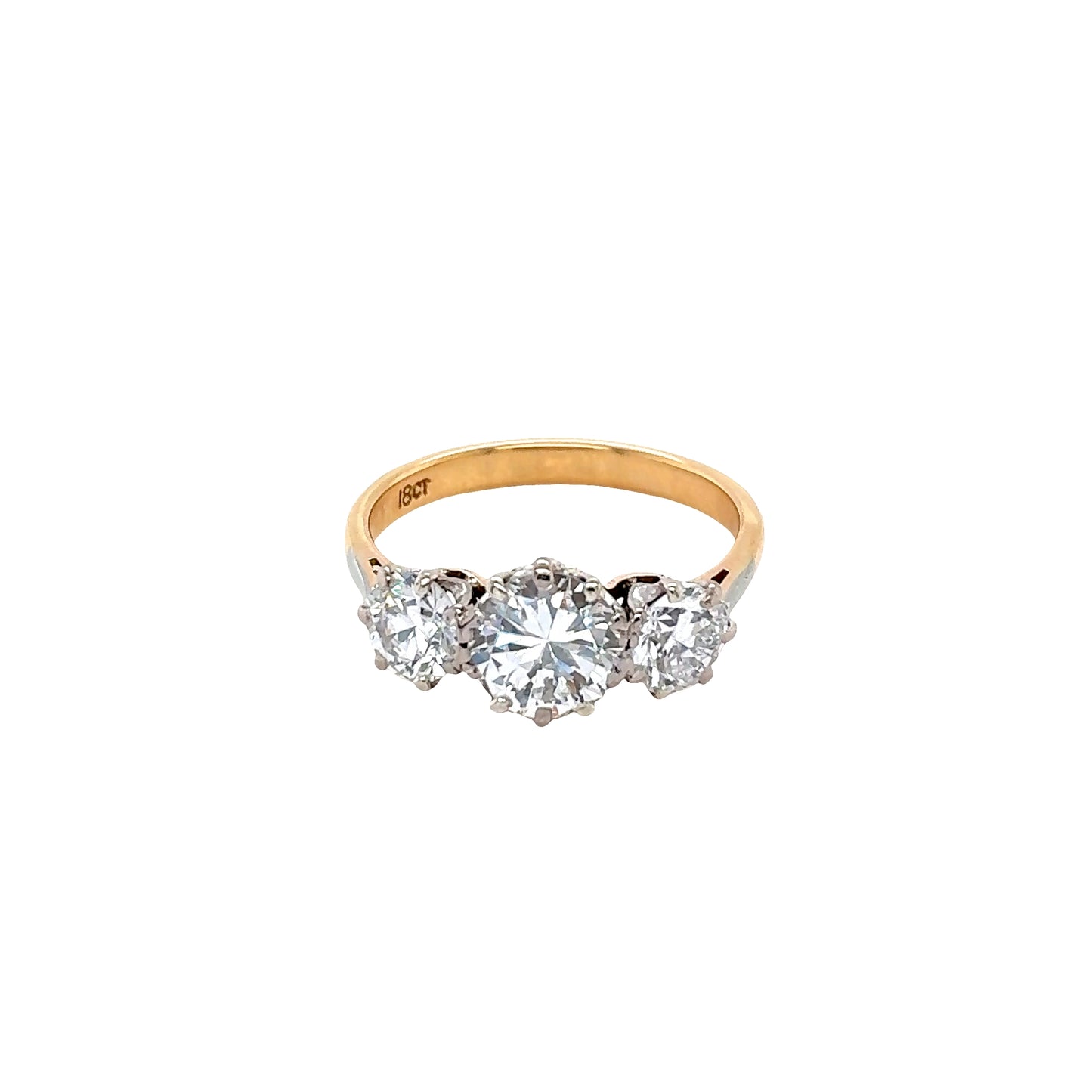 Round Brilliant Cut Diamond 3 Stone Ring