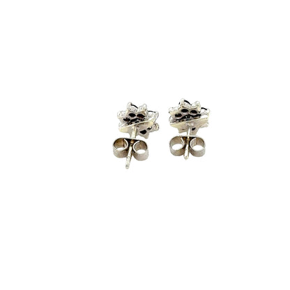 Sapphire and Diamond Cluster Style Earrings