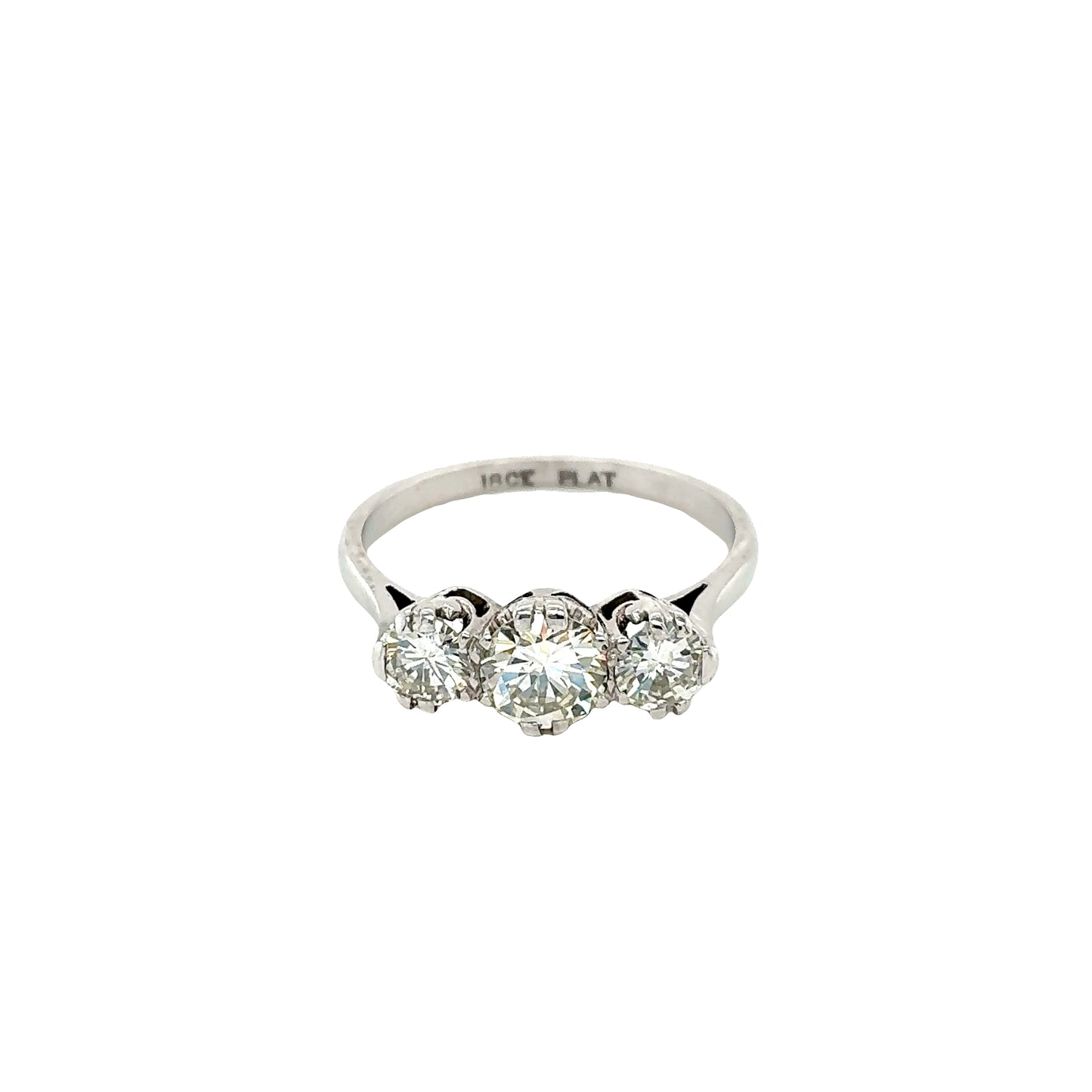 Round Brilliant Cut Diamond 3 Stone Ring