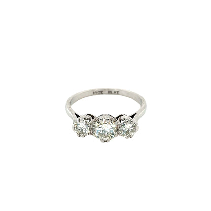 Round Brilliant Cut Diamond 3 Stone Ring