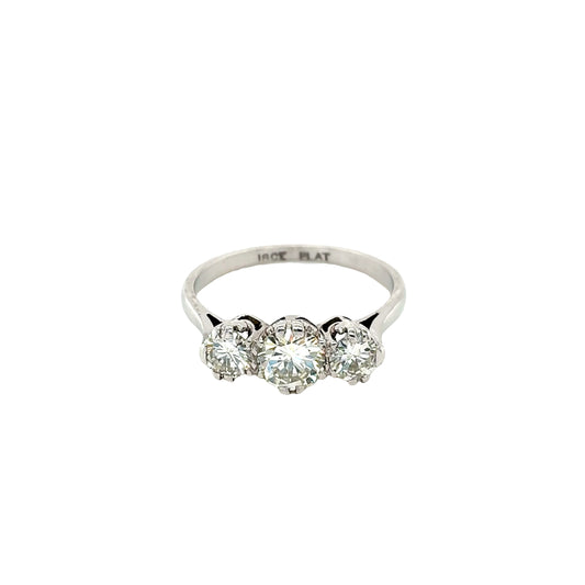 Round Brilliant Cut Diamond 3 Stone Ring