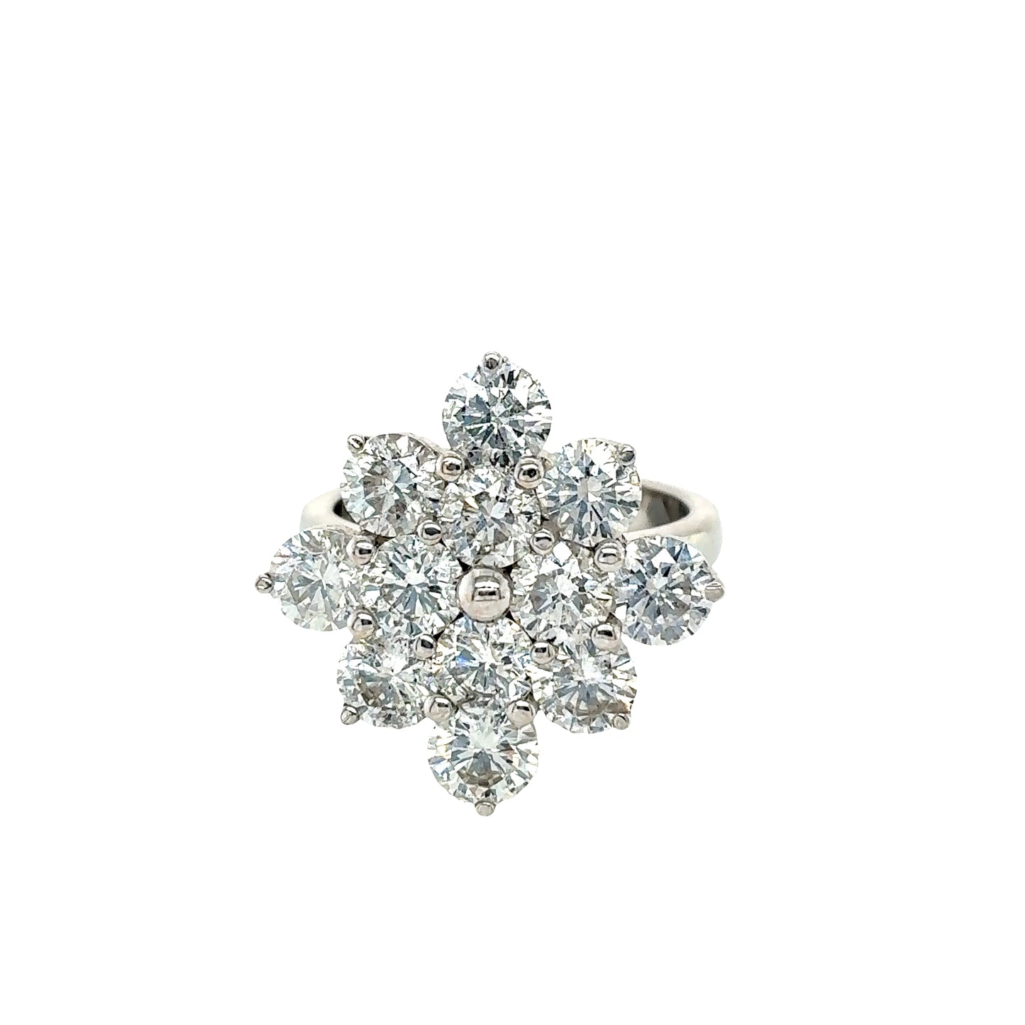 Round Brilliant Cut Diamond 12 Stone Cluster Ring