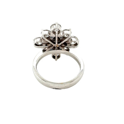 Round Brilliant Cut Diamond 12 Stone Cluster Ring