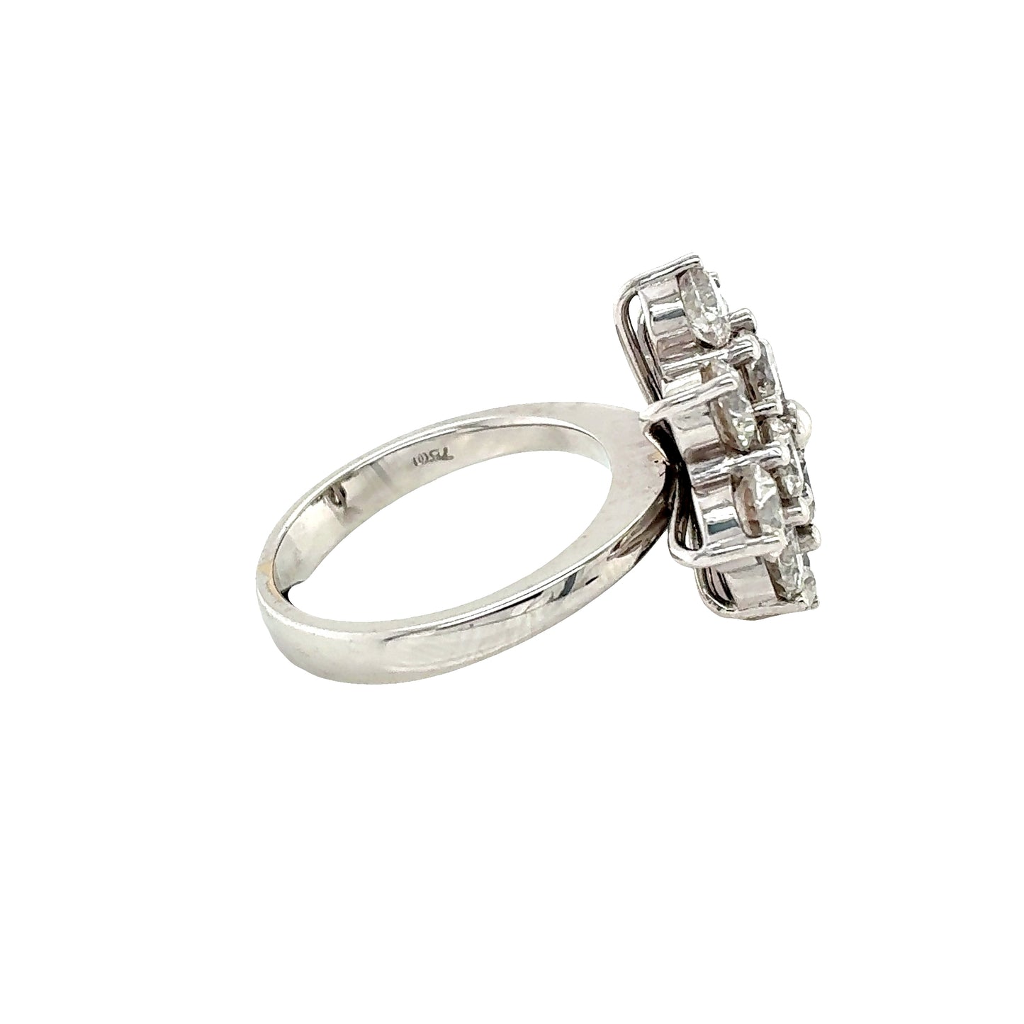 Round Brilliant Cut Diamond 12 Stone Cluster Ring
