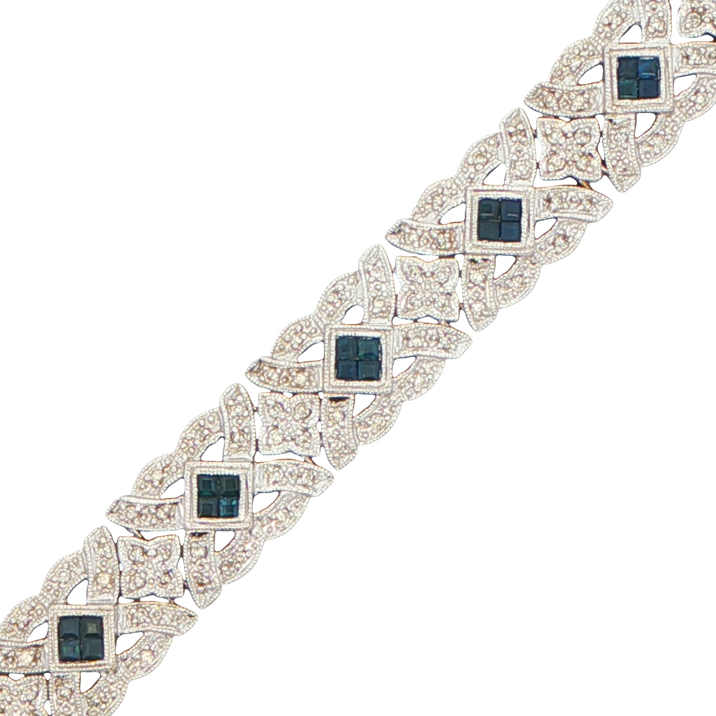 18ct White Gold, Sapphire and Diamond Bracelet