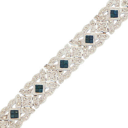 18ct White Gold, Sapphire and Diamond Bracelet