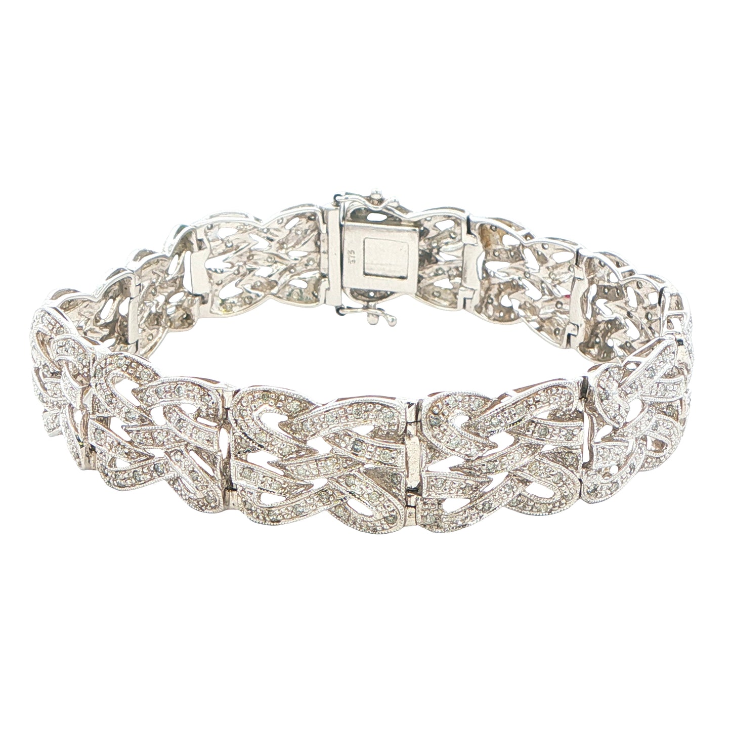 9ct White Gold, Diamond Set Bracelet