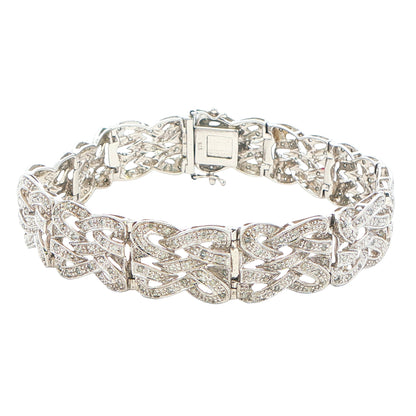 9ct White Gold, Diamond Set Bracelet