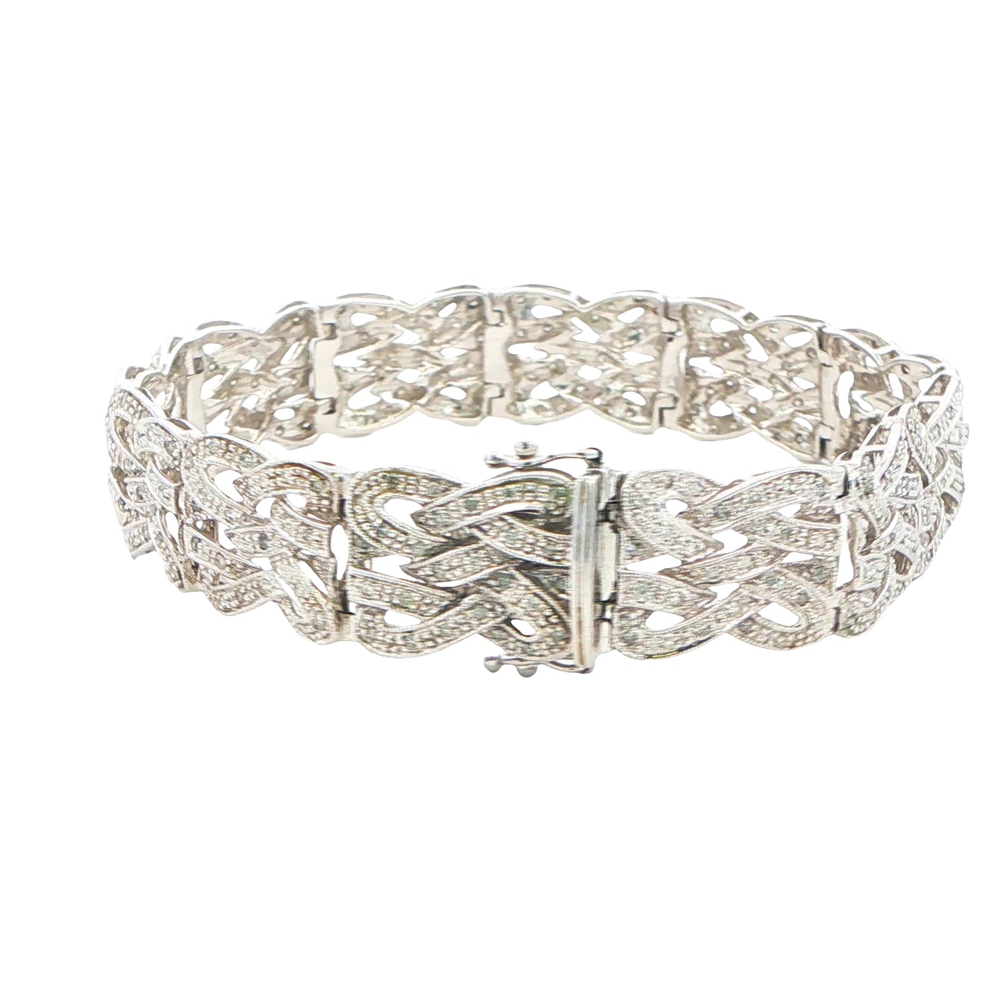 9ct White Gold, Diamond Set Bracelet