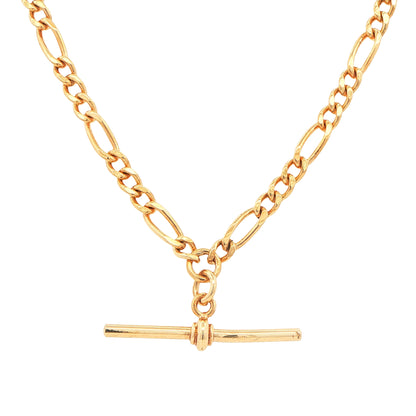 9ct Yellow Gold Twisted Curb Necklace with T-Bar - 22g
