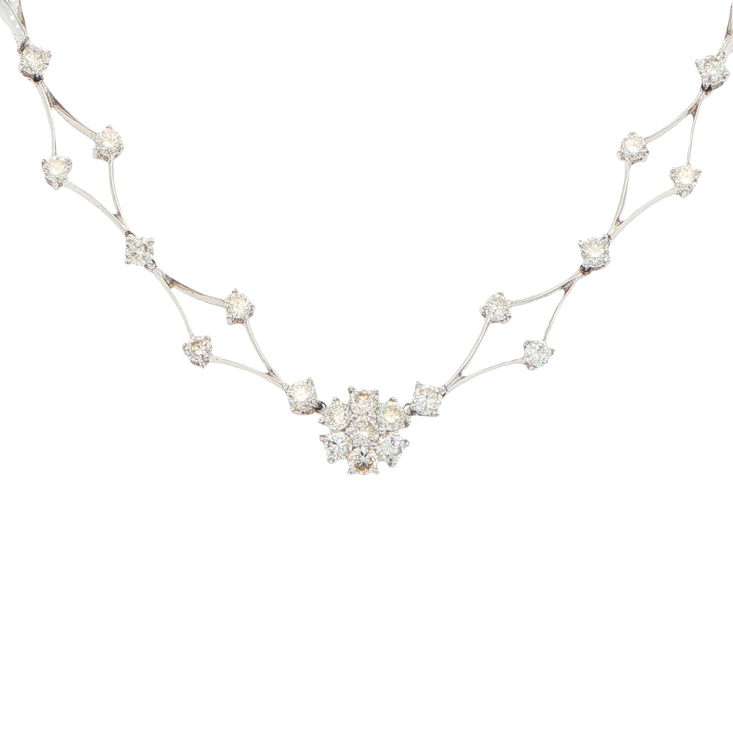 18ct White Gold Diamond Set Necklace