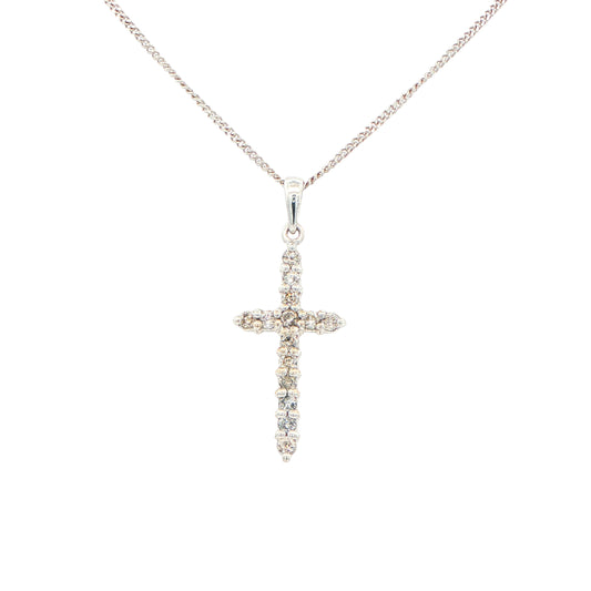 Diamond Set Cross Pendant on chain