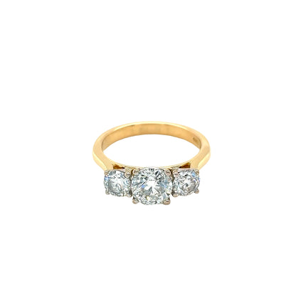 Round Brilliant Cut Diamond 3 Stone Ring