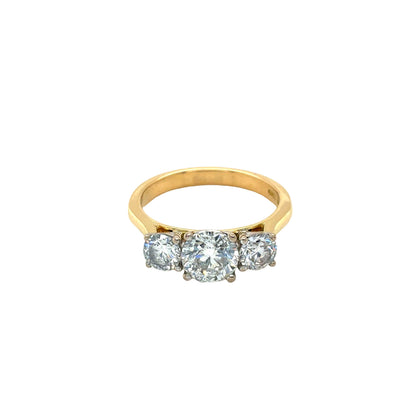 Round Brilliant Cut Diamond 3 Stone Ring