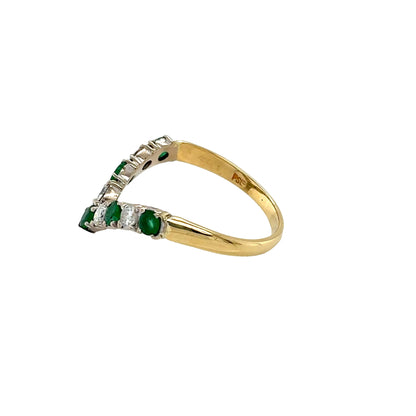 Emerald and Round Brilliant Cut Diamond