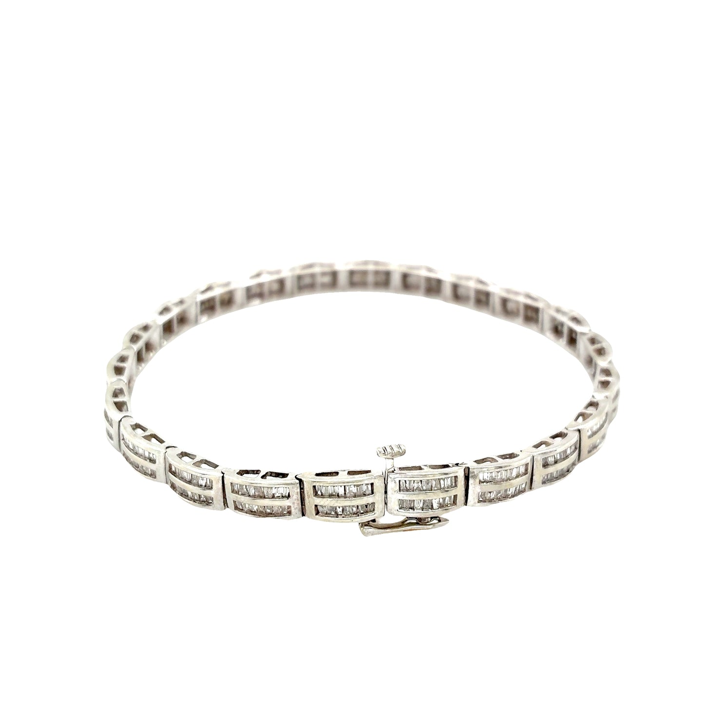 10ct White Gold, Diamond Set Bracelet