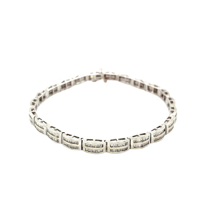 10ct White Gold, Diamond Set Bracelet