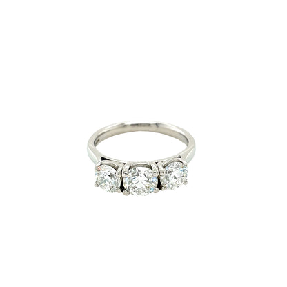 Round Brilliant Cut 3 Stone Ring - All Certified Diamonds