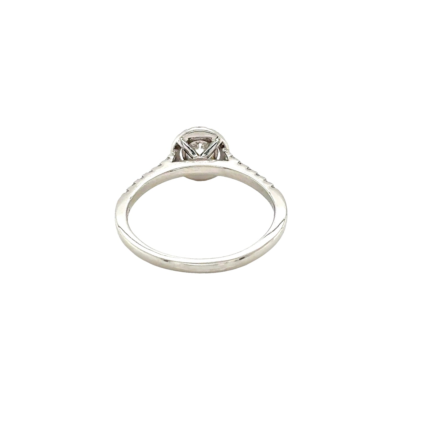 Round Brilliant Cut Diamond with Diamond Halo and Diamond Set Shoulders
