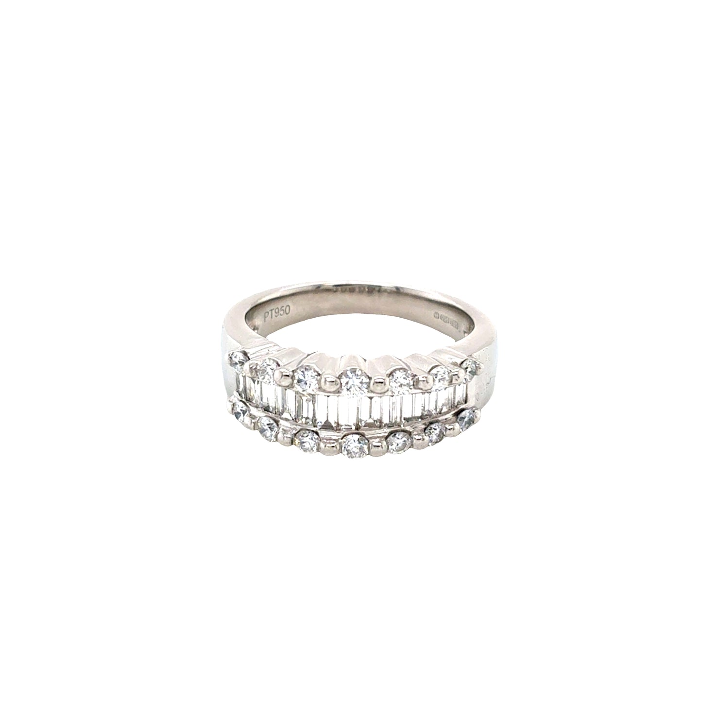 Baguette and Round Brilliant Cut Diamond Ring