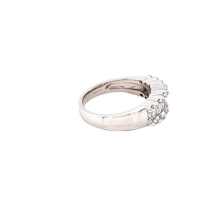 Baguette and Round Brilliant Cut Diamond Ring