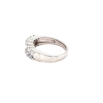 Baguette and Round Brilliant Cut Diamond Ring