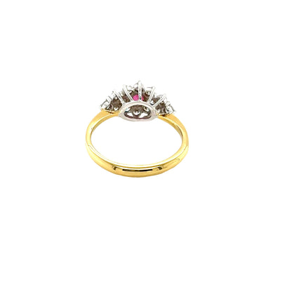 Ruby and Diamond Cluster Ring
