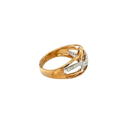 Diamond Set Mesh Dress Ring