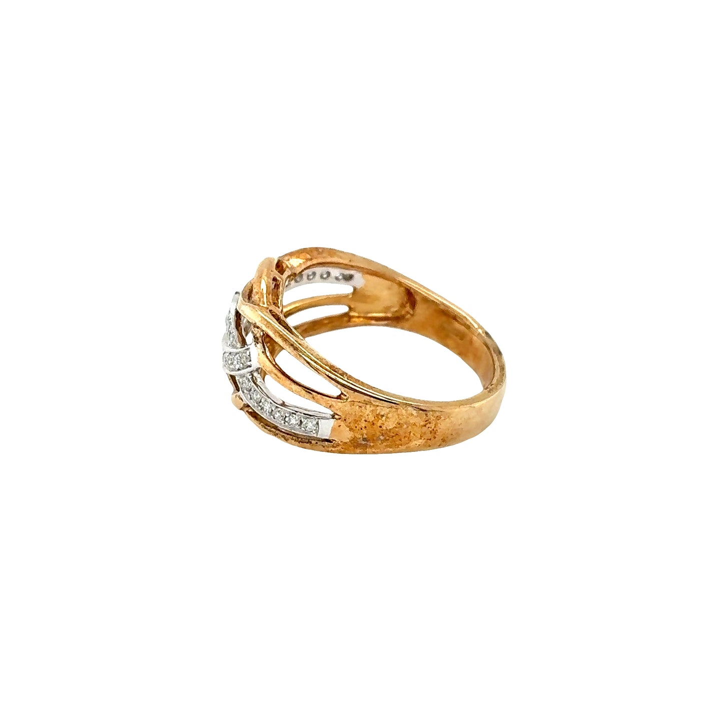 Diamond Set Mesh Dress Ring