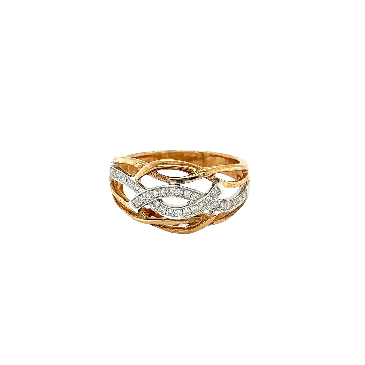 Diamond Set Mesh Dress Ring