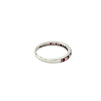 Ruby and Diamond Set Wedding Band