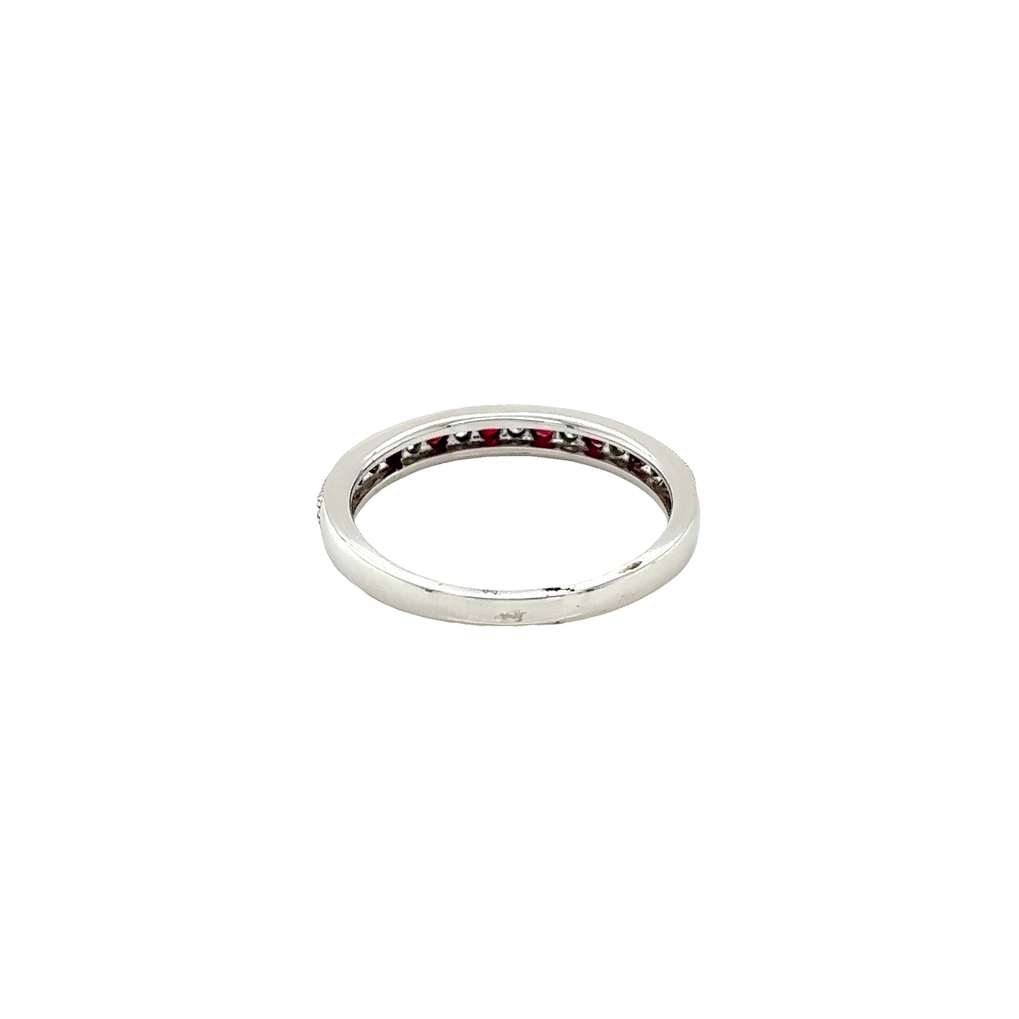Ruby and Diamond Set Wedding Band