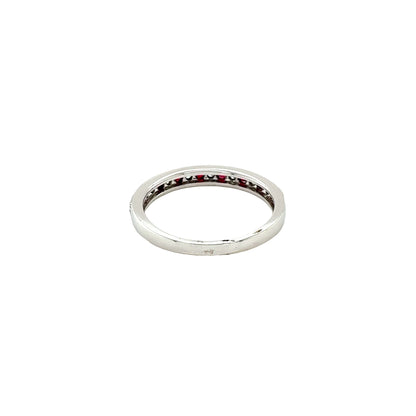 Ruby and Diamond Set Wedding Band
