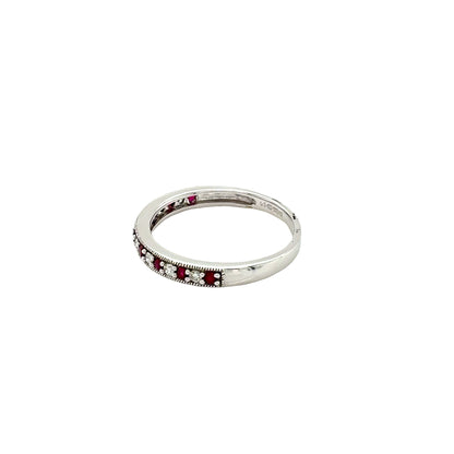 Ruby and Diamond Set Wedding Band