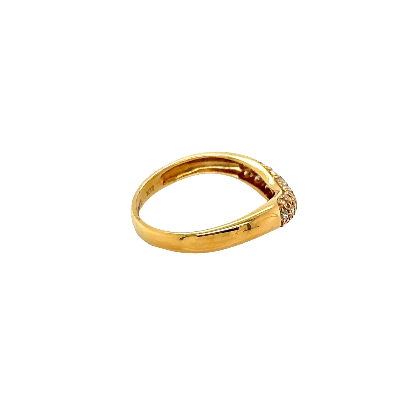 Yellow Gold Diamond Set Shaped Ring